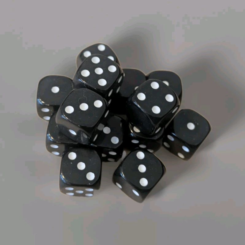 Quality UK Made Dice x 10 - Butler Black - Custom Six Side