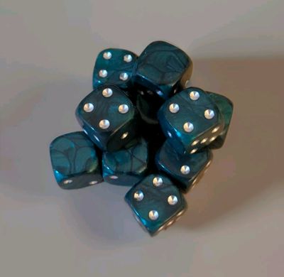Quality UK Made Dice x 10 - Dragon Scale Green - Custom Six Side