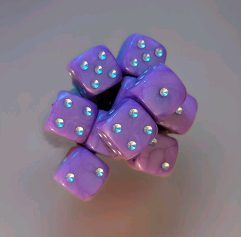 Quality UK Made Dice x 10 - Violets - Custom Six Side