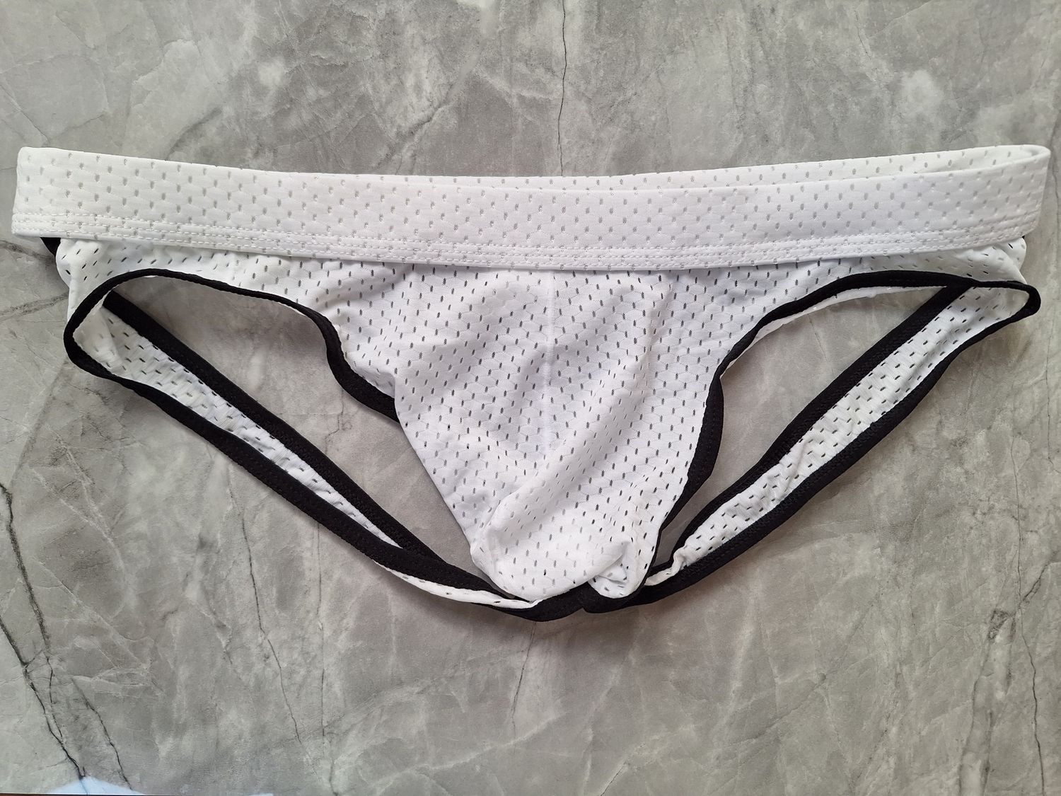 Muški donji veš - Mesh Jockstrap White