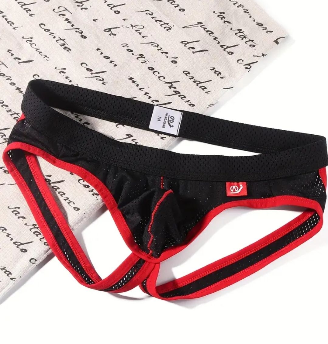 Muški donji veš - Mesh Jockstrap Black