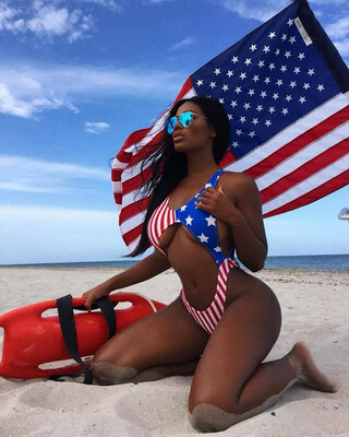 Bikini American Flag BayWatch