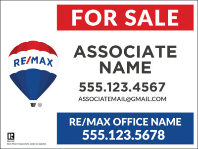 REMAX Realtor 18x24" - Real Estate Sign Panel