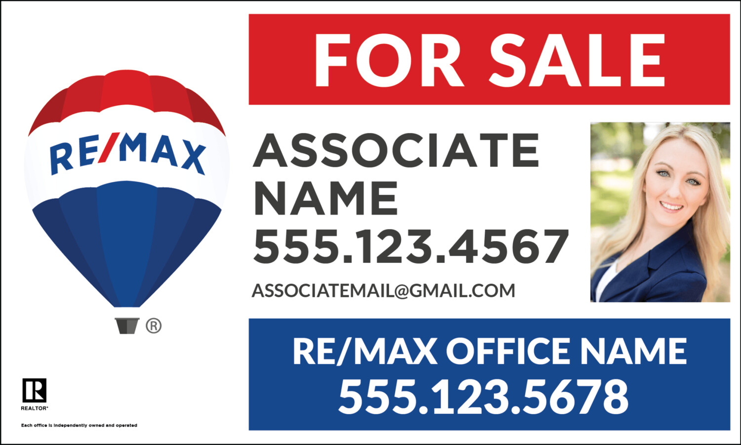 REMAX Realtor 18x30" Real Estate Sign Panel