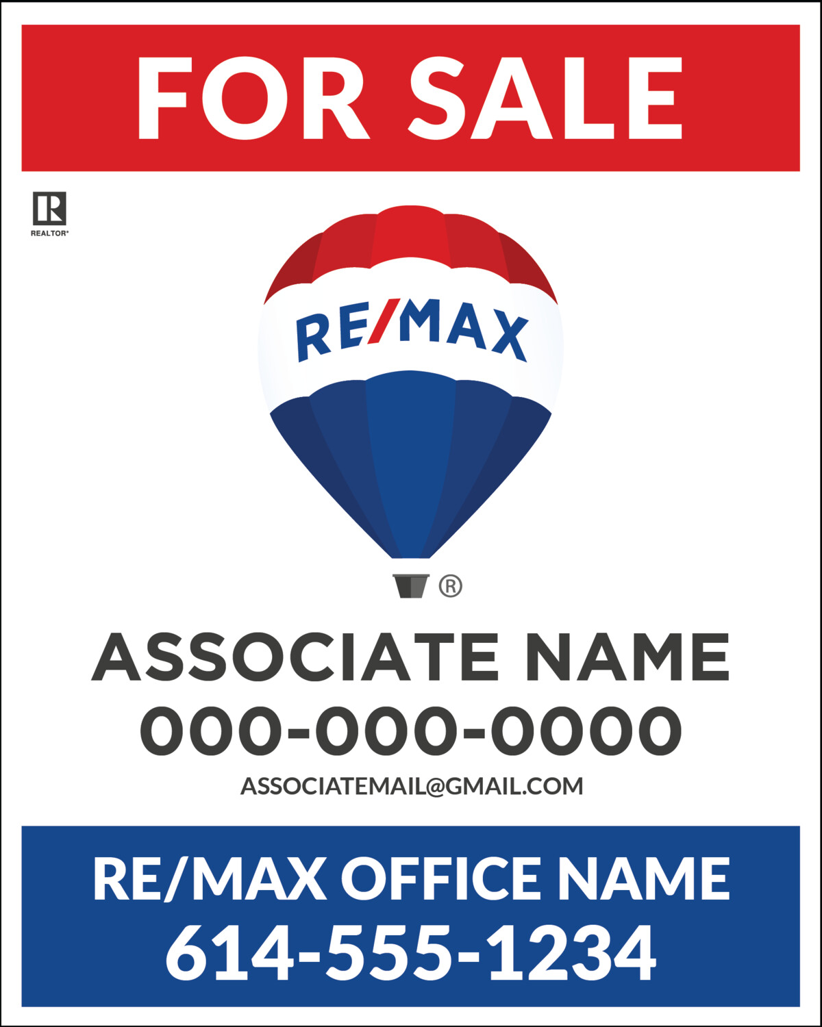 REMAX Realtor 24x30" Real Estate Sign Panel