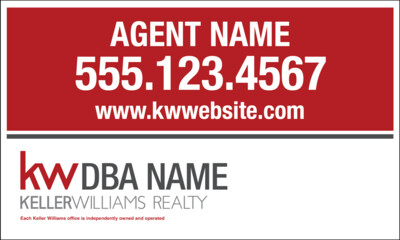 Keller Williams Realty 18x30" - Real Estate Sign Panel