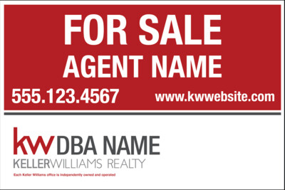 Keller Williams Realty 36x24" - Real Estate Sign Panel