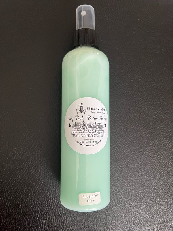 8 Ounce Soy Body Butter Spritz Spearmint Bubblegum