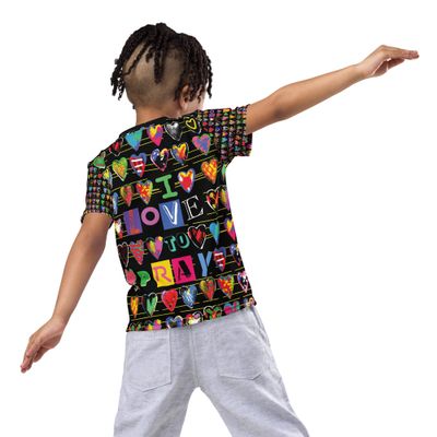 Vibrant I LOVE TO PRAY Kids Crew Neck T-shirt