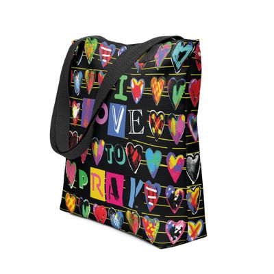Vibrant I LOVE TO PRAY Tote Bag