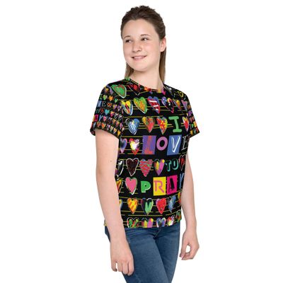 Vibrant I Love To Pray Youth Crew Neck T-shirt