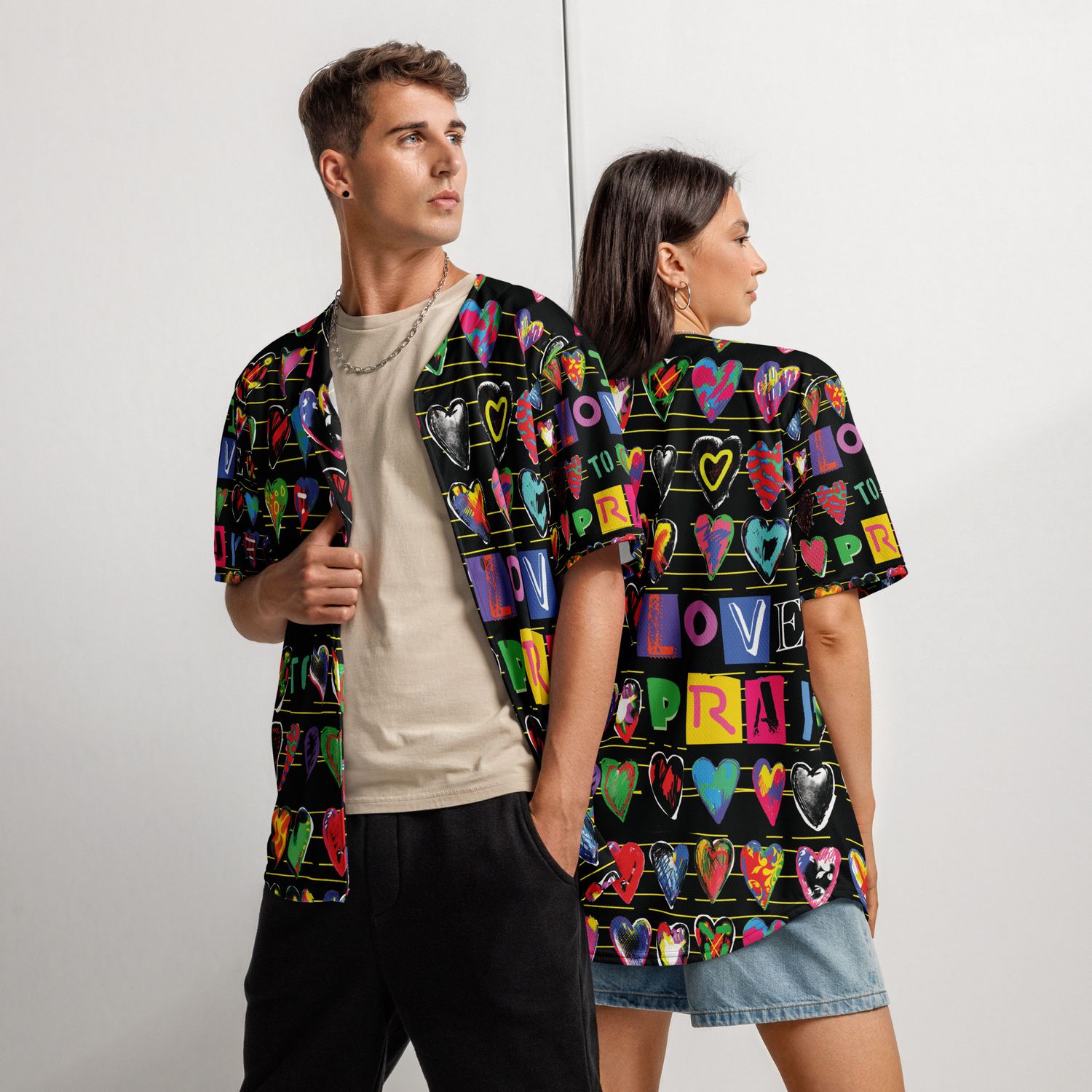 Vibrant I LOVE TO PRAY Recycled baseball jersey