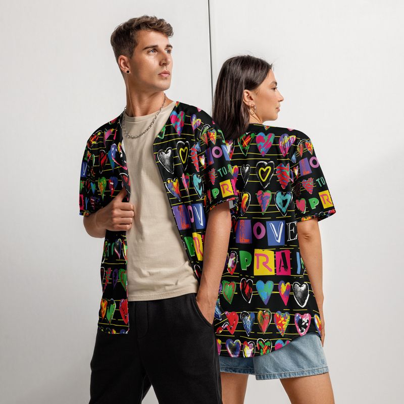 Vibrant I LOVE TO PRAY Recycled baseball jersey