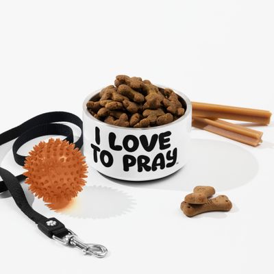 I LOVE TO PRAY Pet bowl