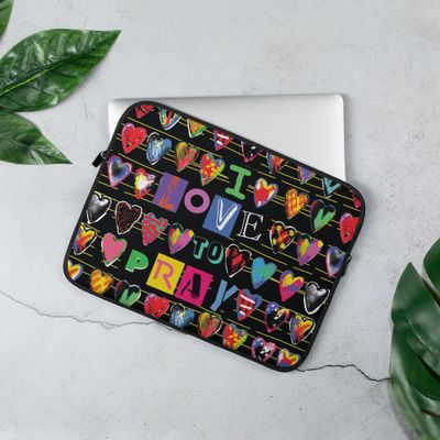 Vibrant I LOVE TO PRAY Laptop Sleeve