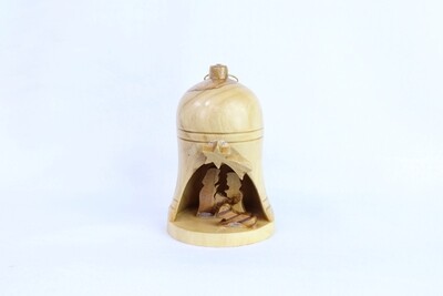 Olive wood Nativity Bell ornament (Small)