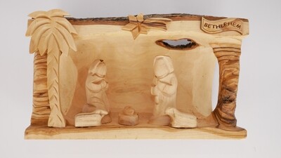 Cave Nativity from Bethlehem, made of Olive Wood! Special