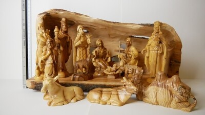 Hand carved Olive Wood Nativity from Bethlehem! Grade AA!!