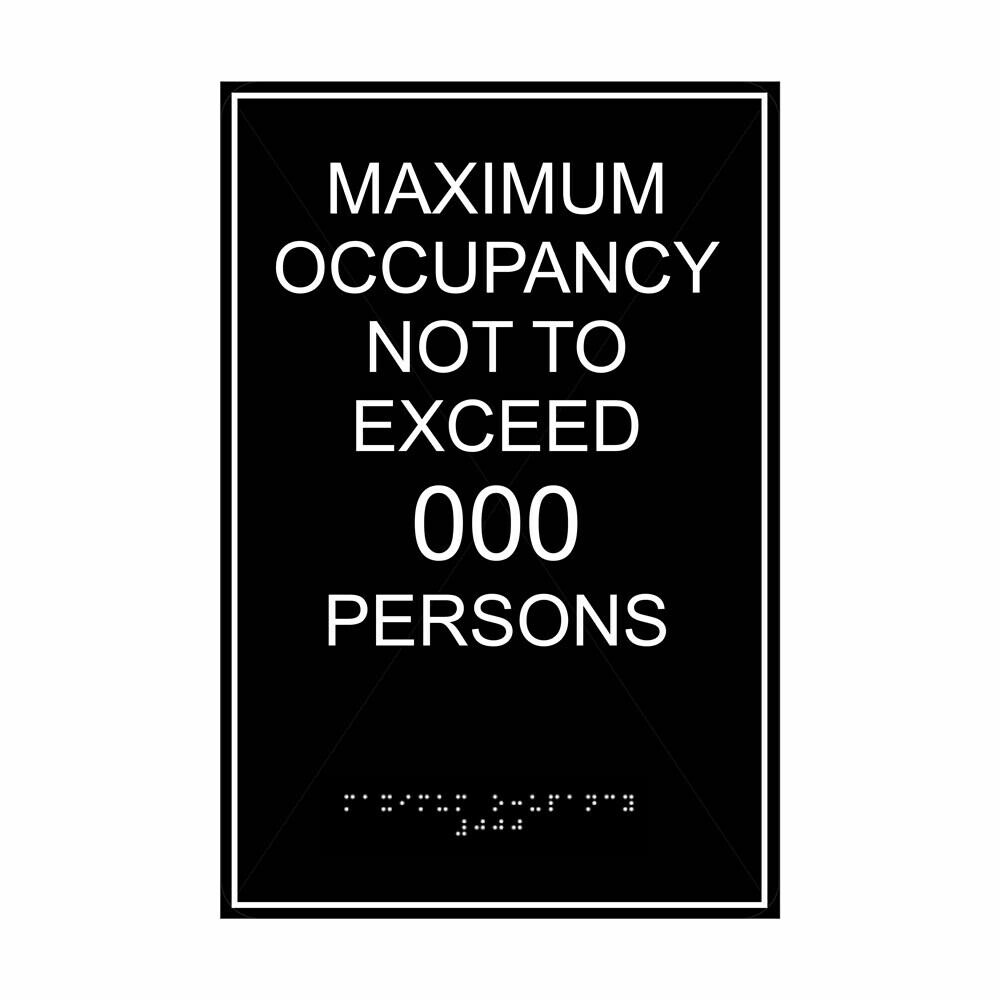 Building Signs - Maximum Occupancy Not To Exceed