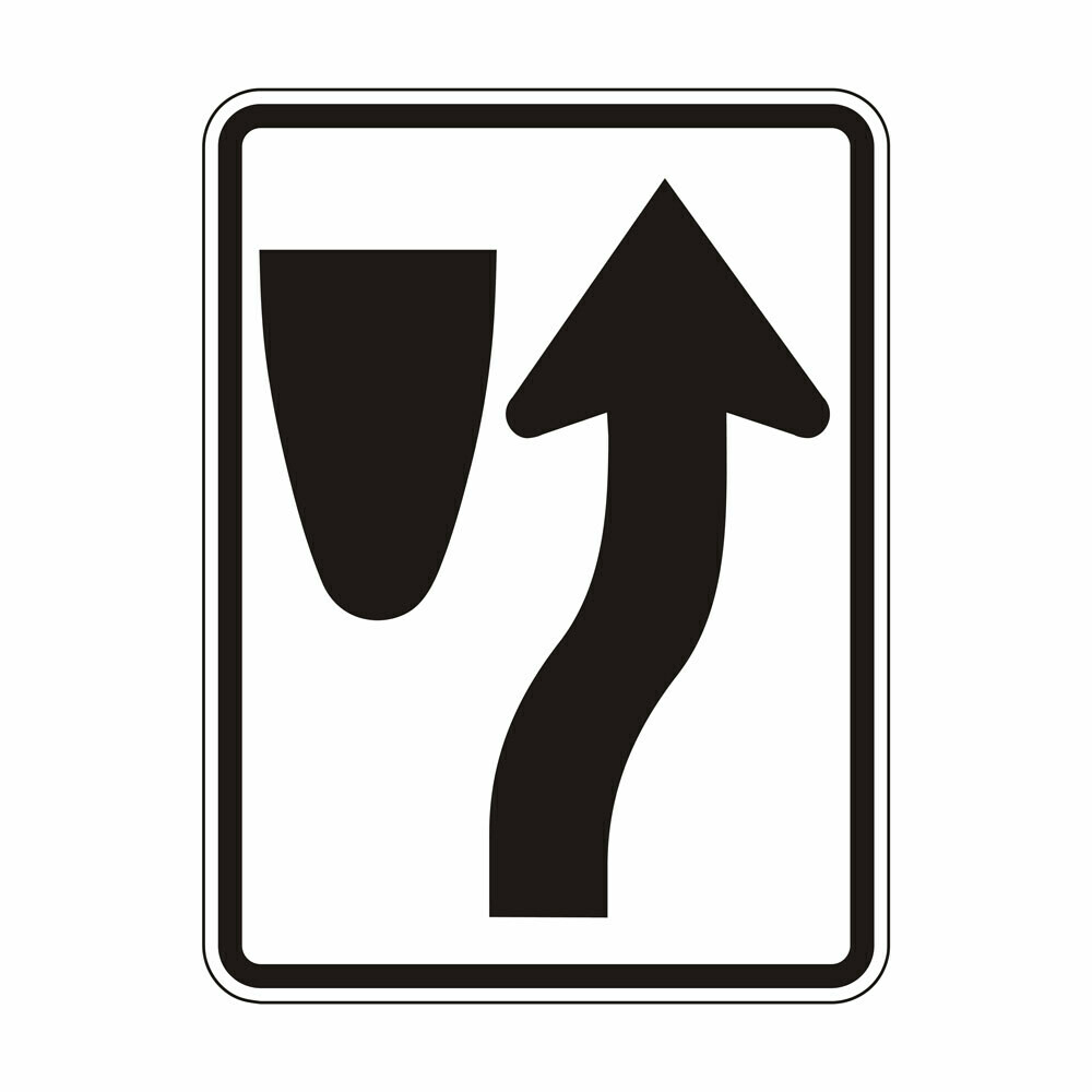 Standard Median Sign W/Right Directing Arrow