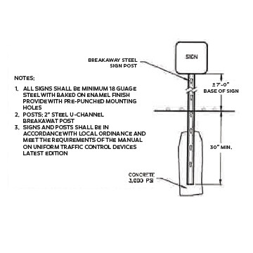 8&#39; Galvanized Post with Breakaway Stub and Hardware Kit