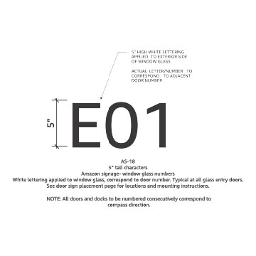Tenant Signage - 5&quot; Window Glass Numbers