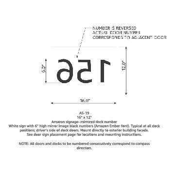 Tenant Signage - 16&quot; x 12&quot; Mirrored Dock Numbers