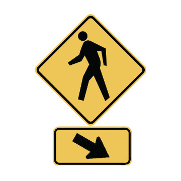 DOT Pedestrian Crossing - Right Arrow