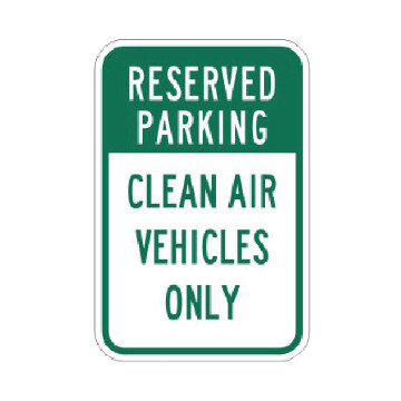 Reserved Parking - Clean Air Vehicles Only Parking Sign