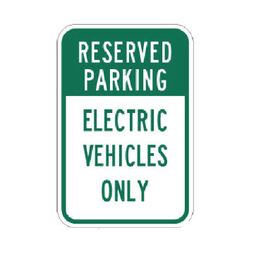 Reserved Parking - Electric Vehicles Only Parking Sign