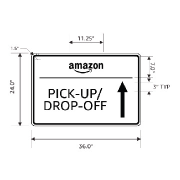 Pick-Up/Drop-Off Sign Straight Arrow
