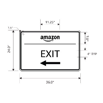 Tenant Signage - Exit - Left Arrow