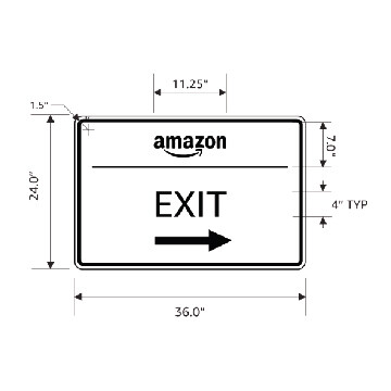 Tenant Signage - Exit - Right Arrow