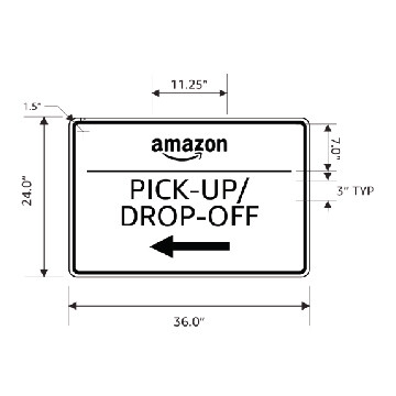 Pick-Up/Drop-Off Sign Left Arrow