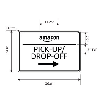 Pick-Up/Drop-Off Sign Right Arrow