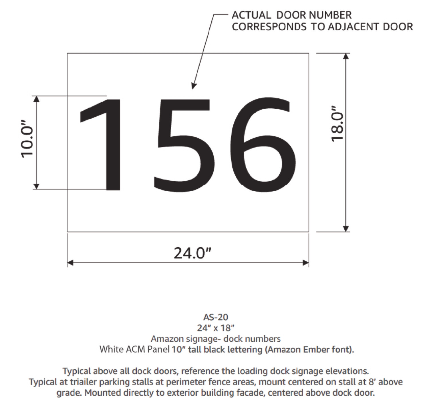 Tenant Signage - Dock Numbers