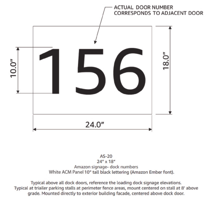 Tenant Signage - Dock Numbers