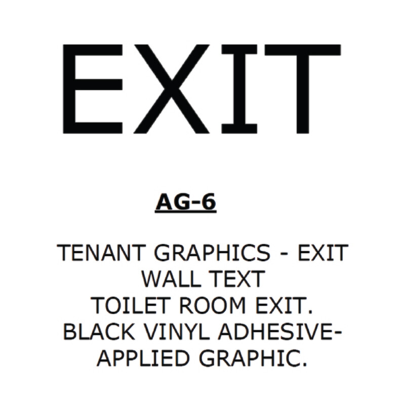 Tenant Graphics - Toilet Room EXIT Graphics