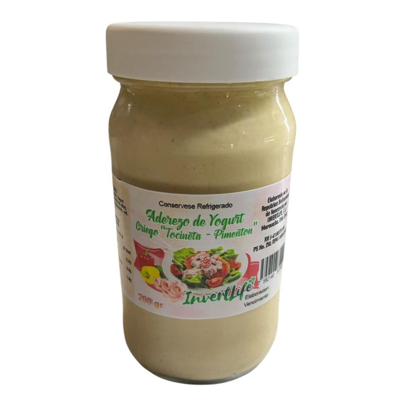 ADEREZO INVERTLIFE YOGURT GRIEGO TOCINETA PIMENTON 200GR