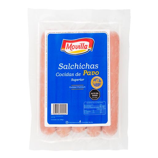 SALCHICHA COCIDA DE PAVO MOVILLA 250GR