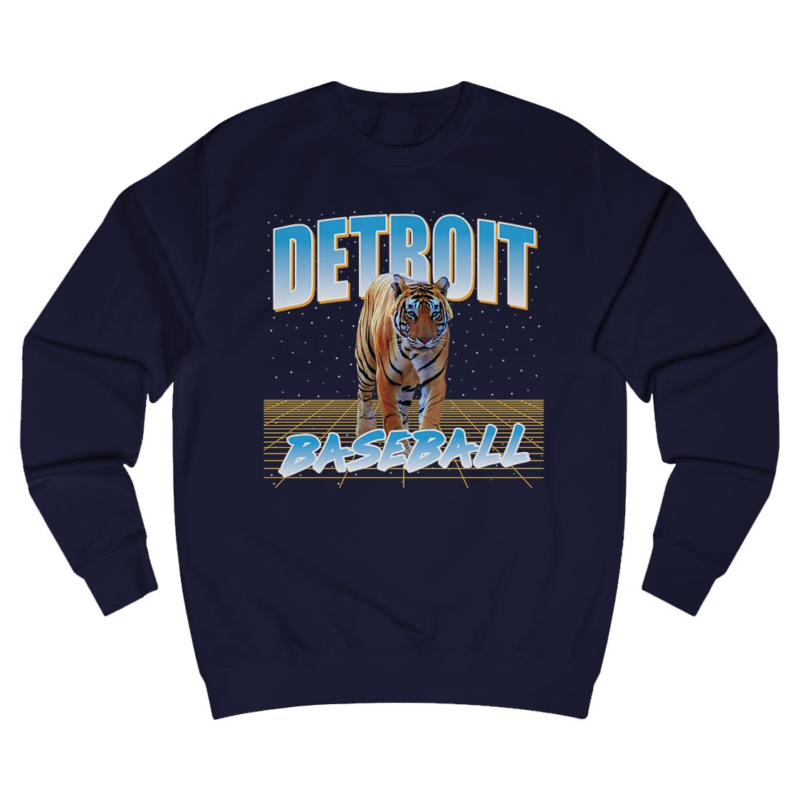 Detroit Baseball Tiger Crew Neck Sweatshirt