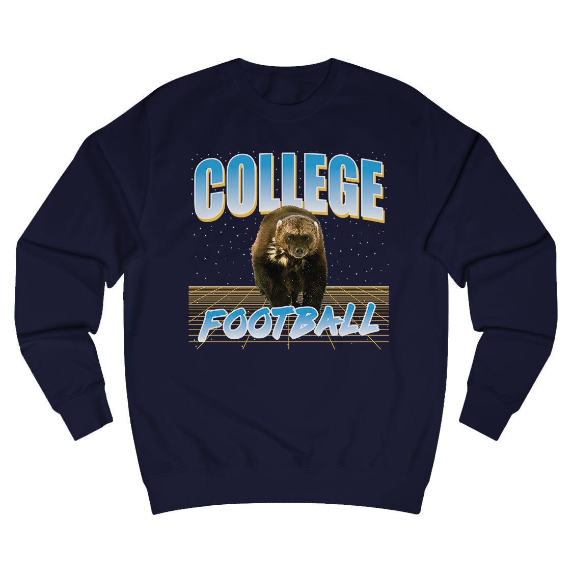 College Football Wolverine Crew Neck Sweatshirt