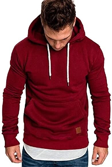 RQWEIN Mens Long Sleeve Sweatshirt Hoodie