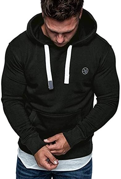 RQWEIN Mens Long Sleeve Sweatshirt Hoodie