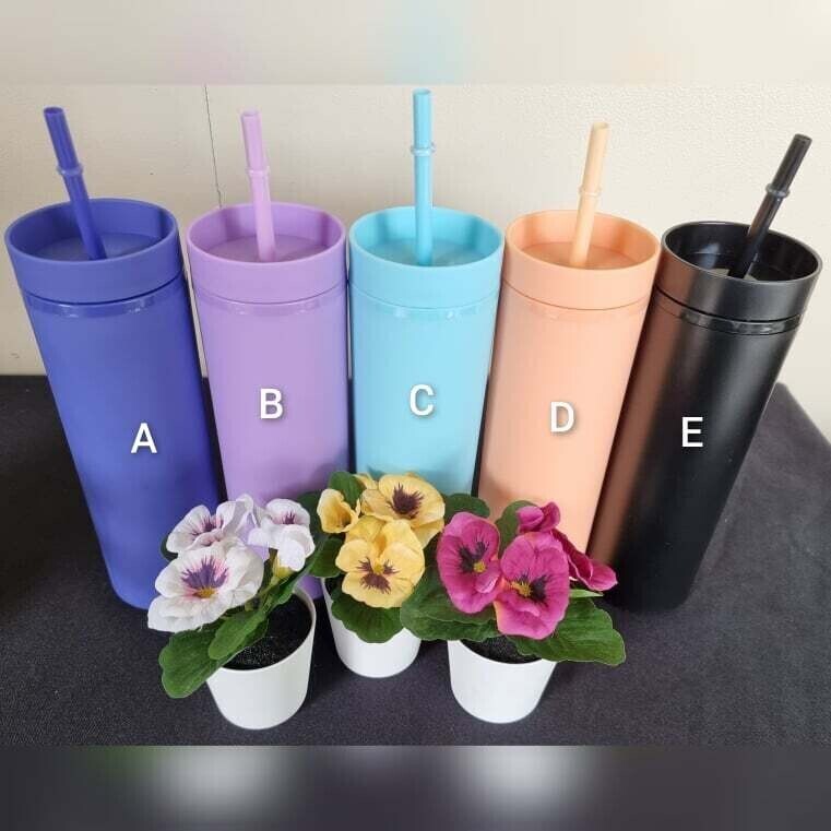 Personalised Pastel Tall Tumbler, Colour: A - Dark Purple