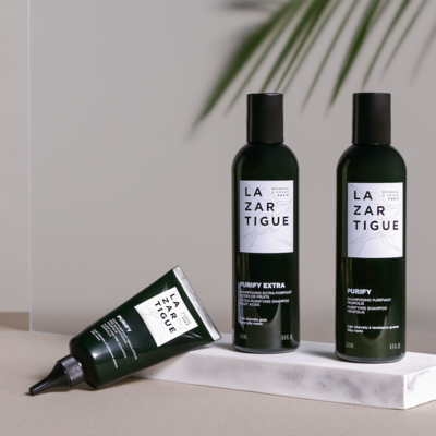 LAZARTIGUE EXFOLIATE & PURIFY programa riebiems plaukams LAZARTIGUE EXFOLIATE & PURIFY programa riebiems plaukams