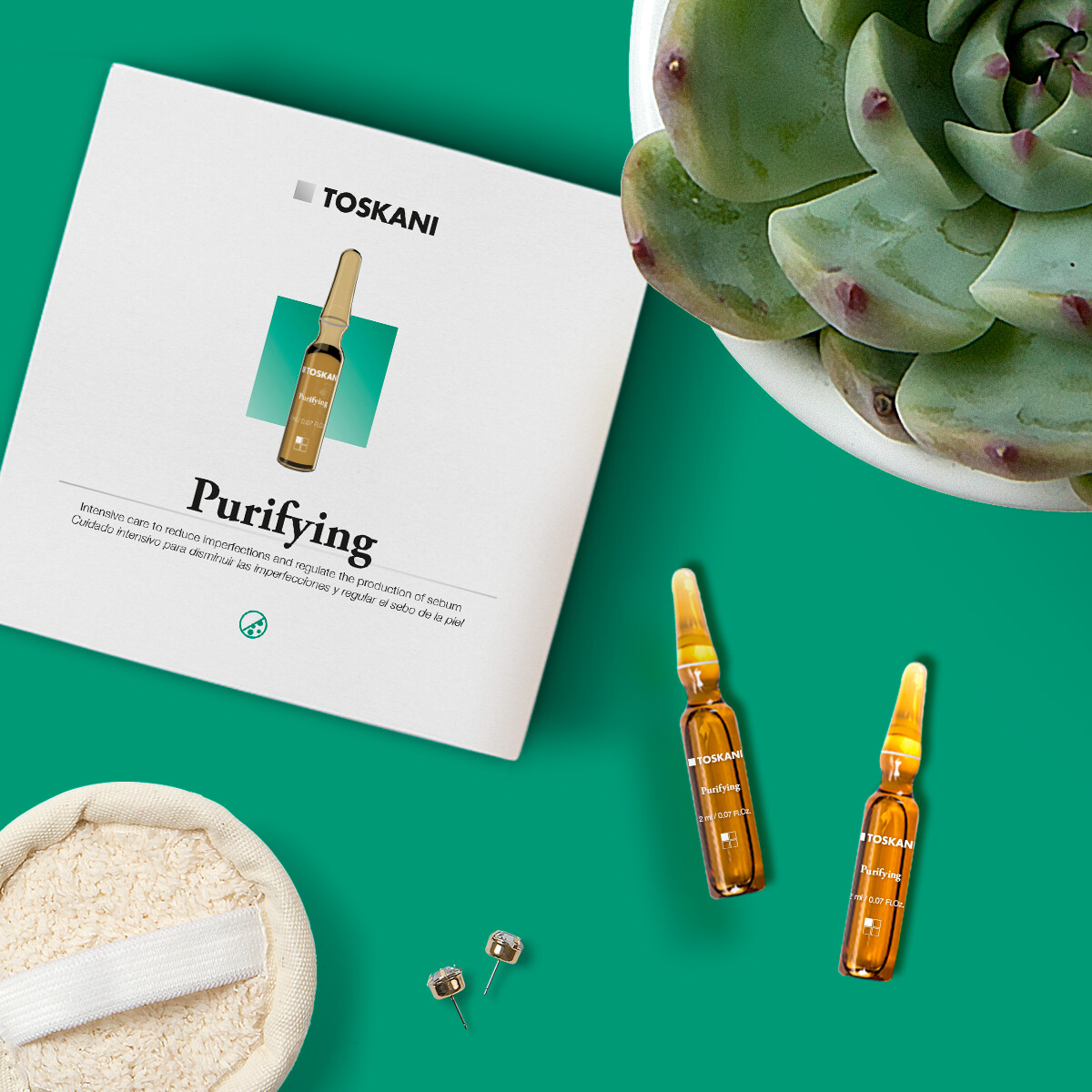 TOSKANI veido ampulės probleminei, riebiai odai PURIFYING TOPICAL AMPOULE, 15x2 ml