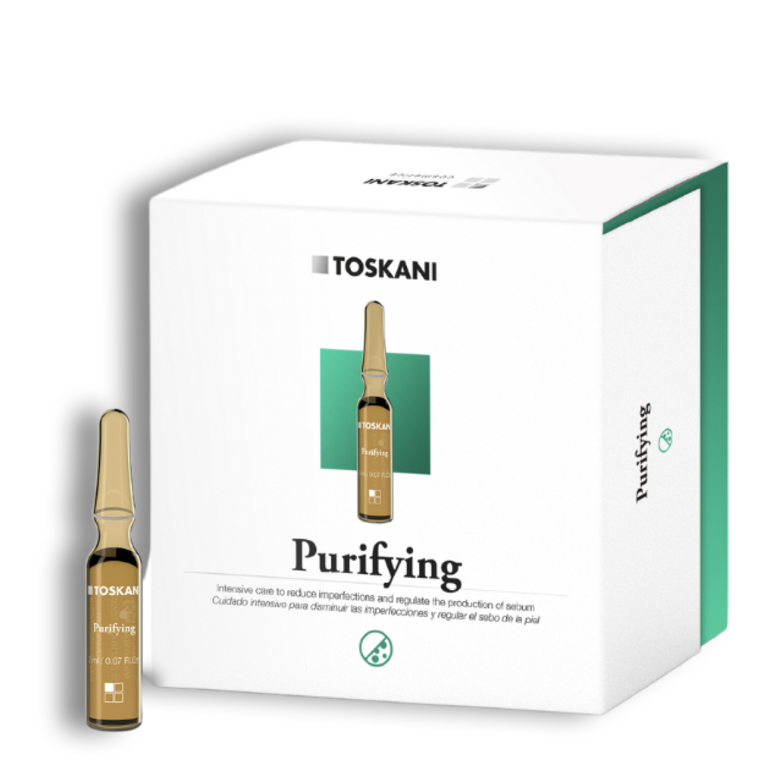 TOSKANI veido ampulės probleminei, riebiai odai PURIFYING TOPICAL AMPOULE, 15x2 ml