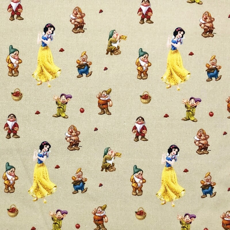 Snow White - 100% cotton digital print fabric