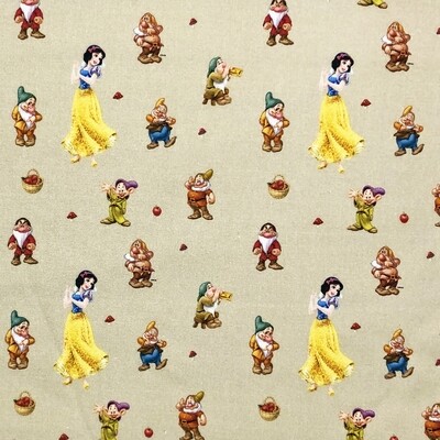 Snow White - 100% cotton digital print fabric